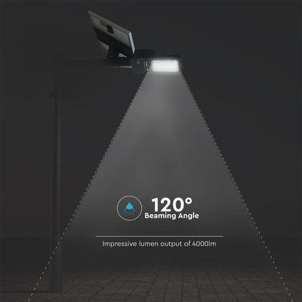 Farola solar LED de 4000 lm y 6000 K