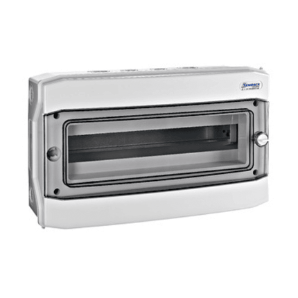 Caja de fusibles para exteriores IP65, de una fila, 18UH, Schrack