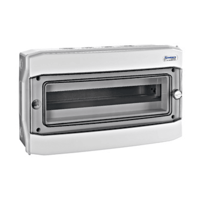 Caja de fusibles para exteriores IP65, de una fila, 18UH, Schrack
