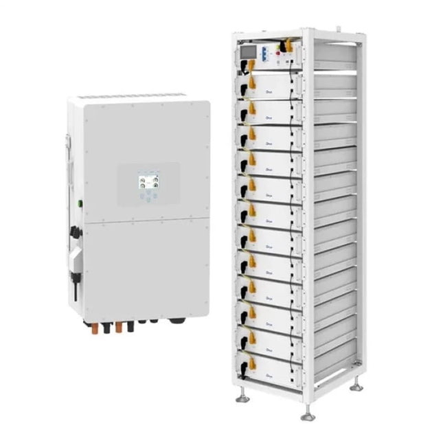 Inversor DEYE de 50 kW + sistema de almacenamiento de energía con batería LiFePo4 BOS-G de 61,44 kWh