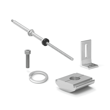 Perno de anclaje para cubiertas metálicas M10x250, compatible con perfiles de tipo C