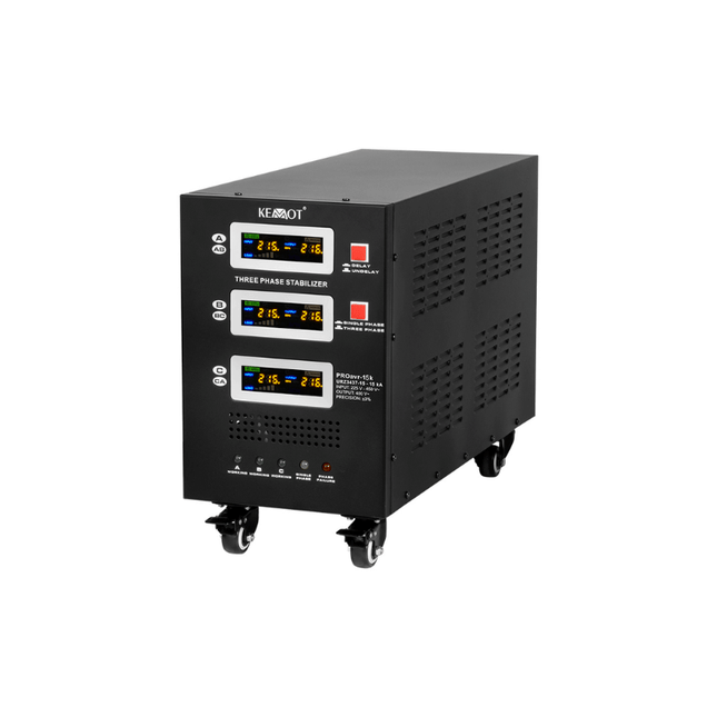 Estabilizador de tensión automático con servomotor de 15 kVA, KEMOT