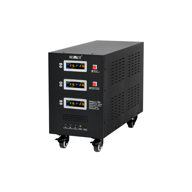 Estabilizador de tensión automático con servomotor de 20 kVA, KEMOT
