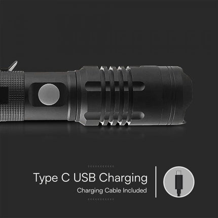 Linterna de 10 W, 1000 lm, carcasa de aluminio, 3,7 V, 2000 mAh