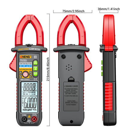 Pinza amperimétrica, Smart Voice, digital PN102+, ANENG