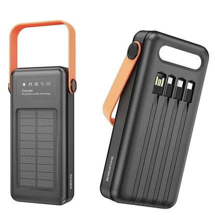 Batería externa de 30 000 mAh con panel solar fotovoltaico, BoroFone