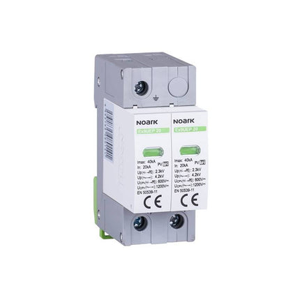 Descargador de sobretensiones para campos fotovoltaicos, Clase 2, Ex9UEP 2P 600 V, Noark