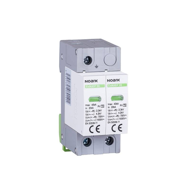 Descargador de sobretensión para campos fotovoltaicos, Clase 2, Ex9UEP 2P 750 V, Noark