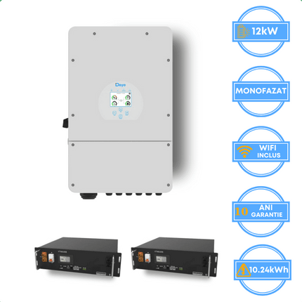 Inversor Deye de 12 kW, SUN-12K-SG02LP1-EU-AM3 + batería V-TAC de 10,24 kWh