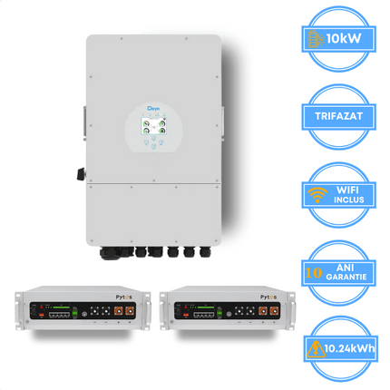 Inversor Deye de 10 kW, SUN-10K-SG05LP3-EU-SM2 + Batería Pytes de 10,24 kWh, v5a