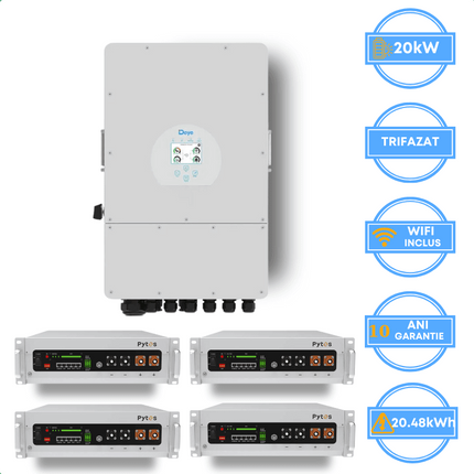 Inversor Deye de 20 kW, SUN-20K-SG05LP3-EU-SM2 + Batería Pytes de 20,48 kWh, v5a