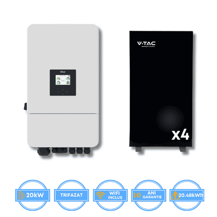 Inversor Deye de 20 kW, SUN-20K-SG05LP3-EU-SM2 + batería V-TAC de 20,48 kWh