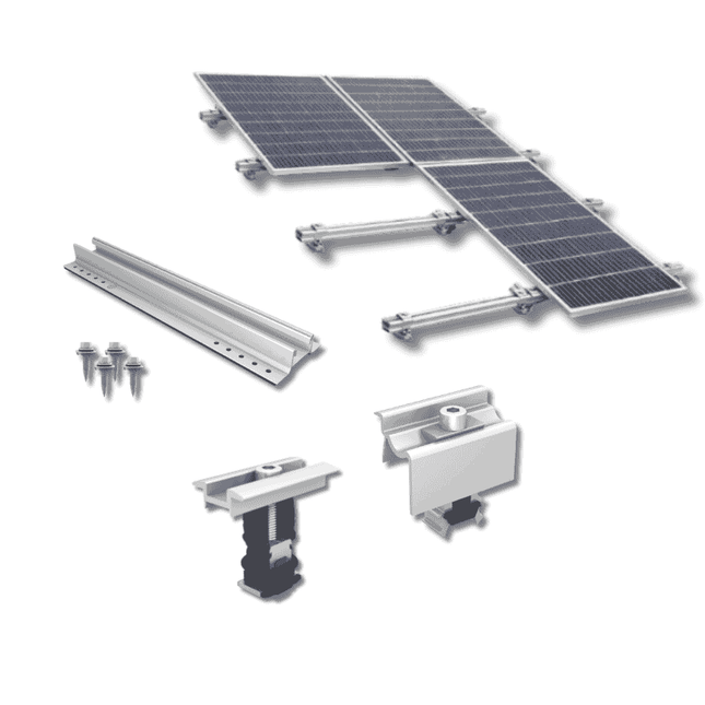 Kit de montaje para 12 paneles solares, de una sola fila, tipo sándwich